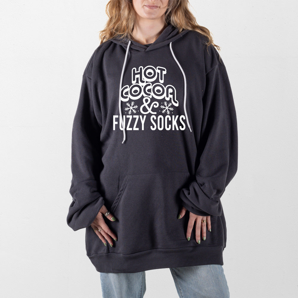 Dark Gray Hot Cocoa And Fuzzy Socks Giant Hoodie