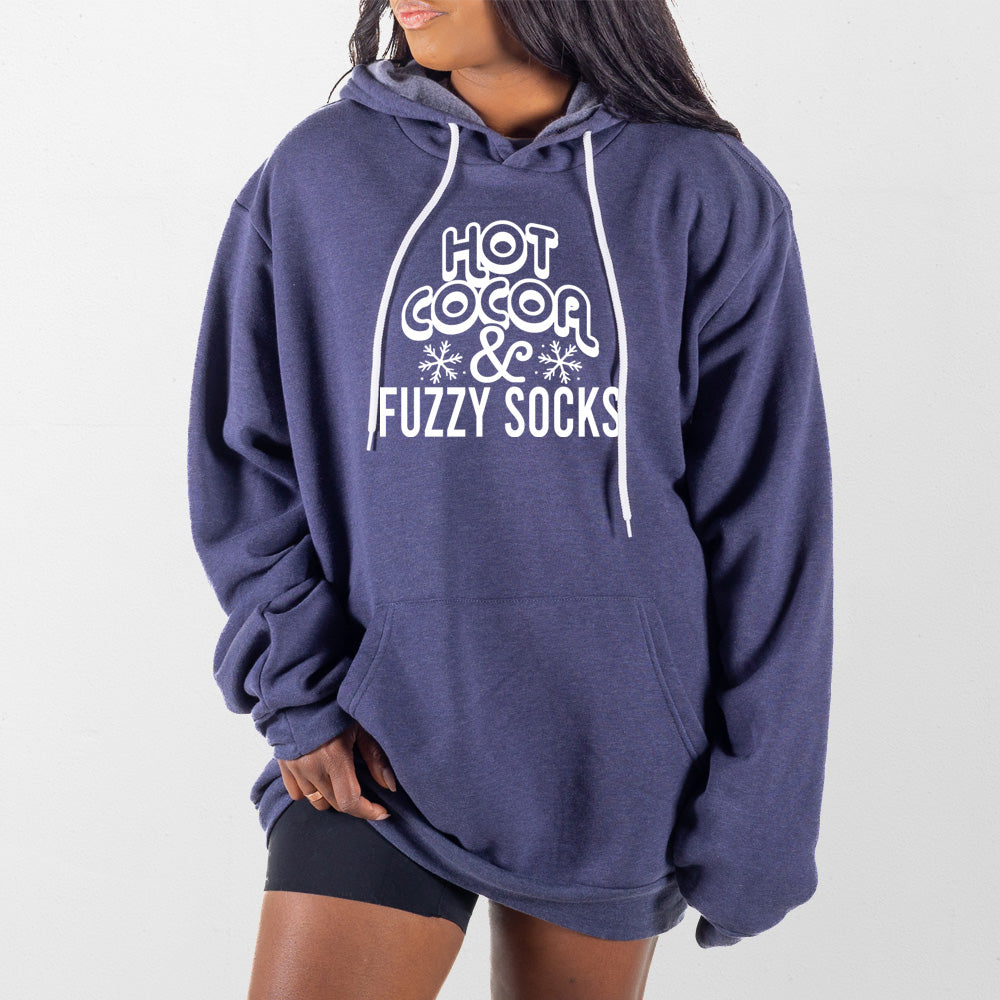 Heather Navy Hot Cocoa And Fuzzy Socks Giant Hoodie