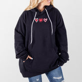Black Three Hearts Giant Hoodie