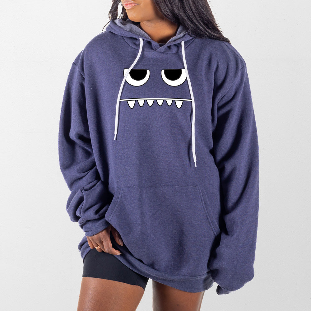 Heather Navy Eyes and Mouth Giant Hoodie