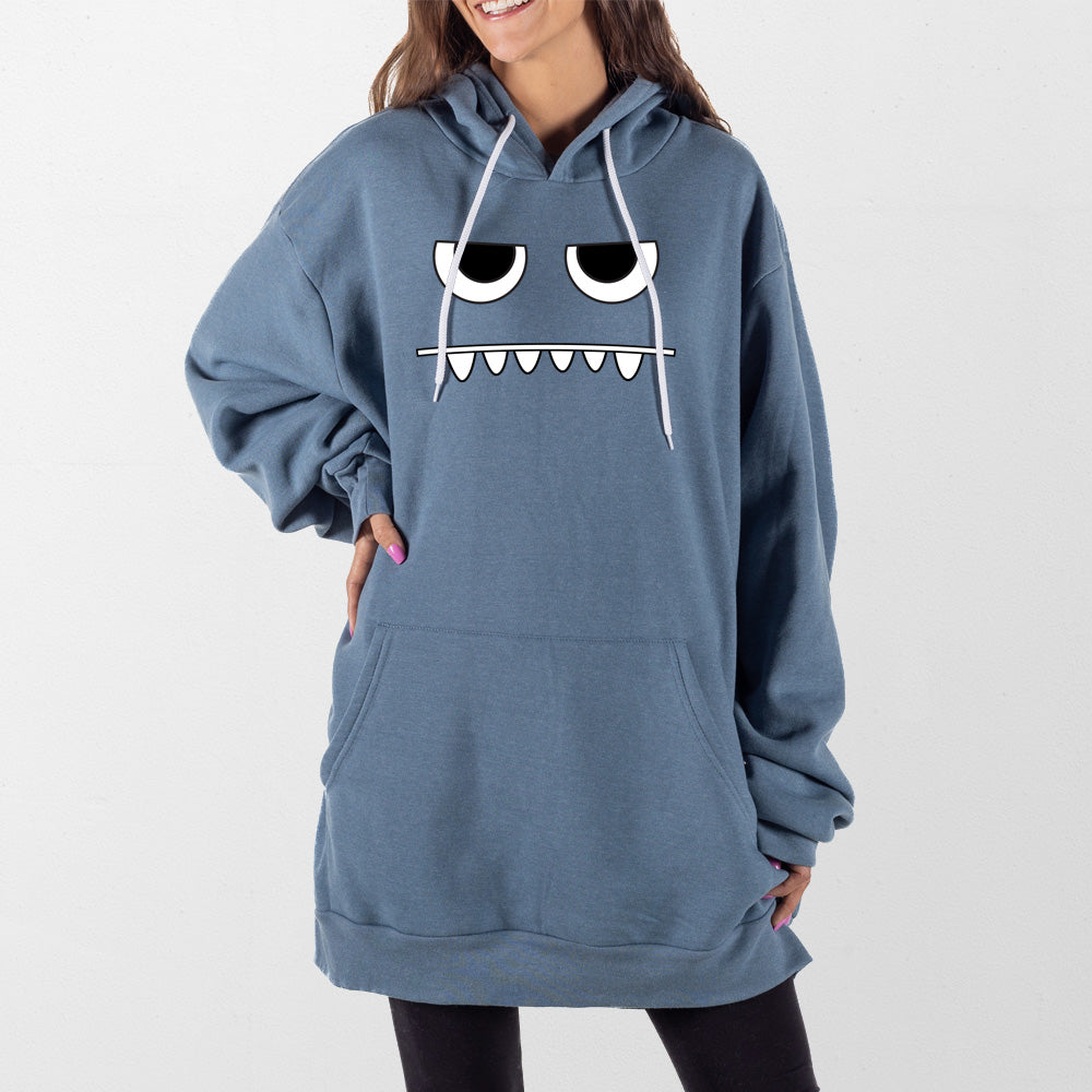 Slate Blue Eyes and Mouth Giant Hoodie