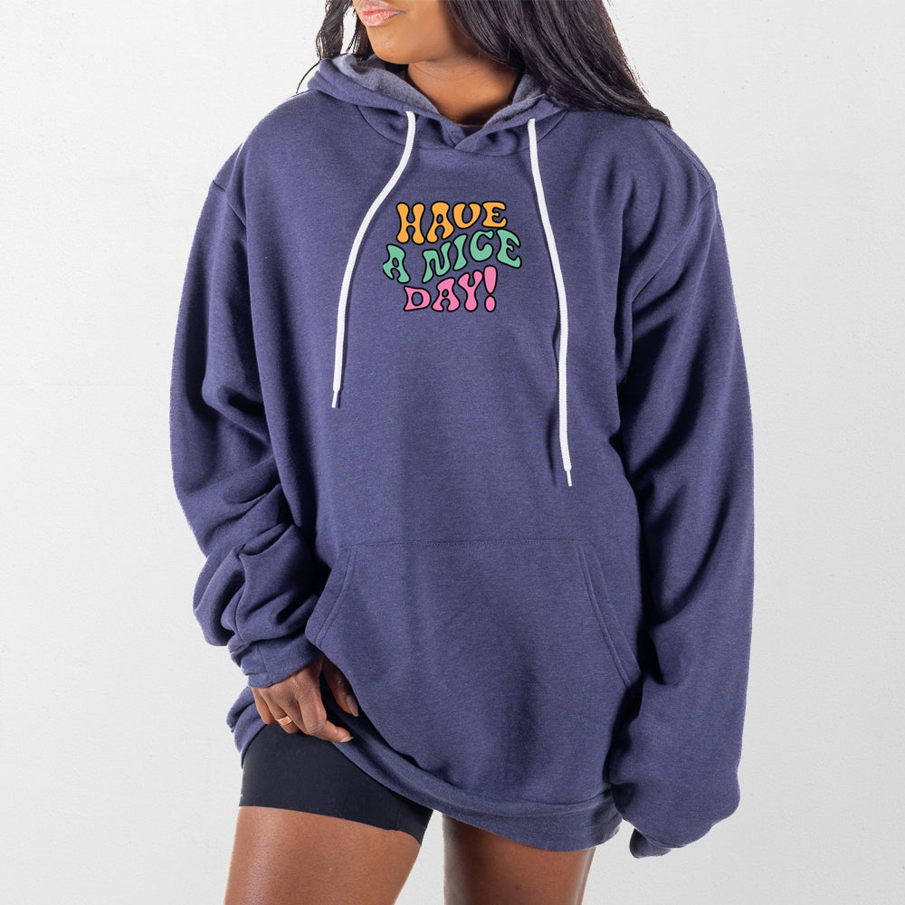 Heather Navy Have A Nice Day Giant Hoodie