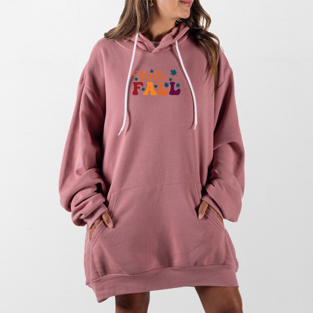 Mauve Hello Fall Giant Hoodie