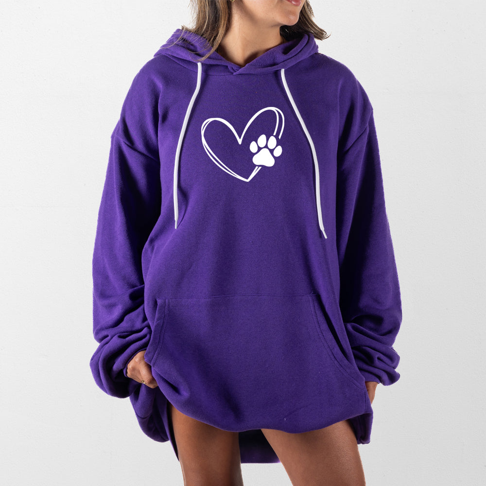 Purple Paw Heart Giant Hoodie