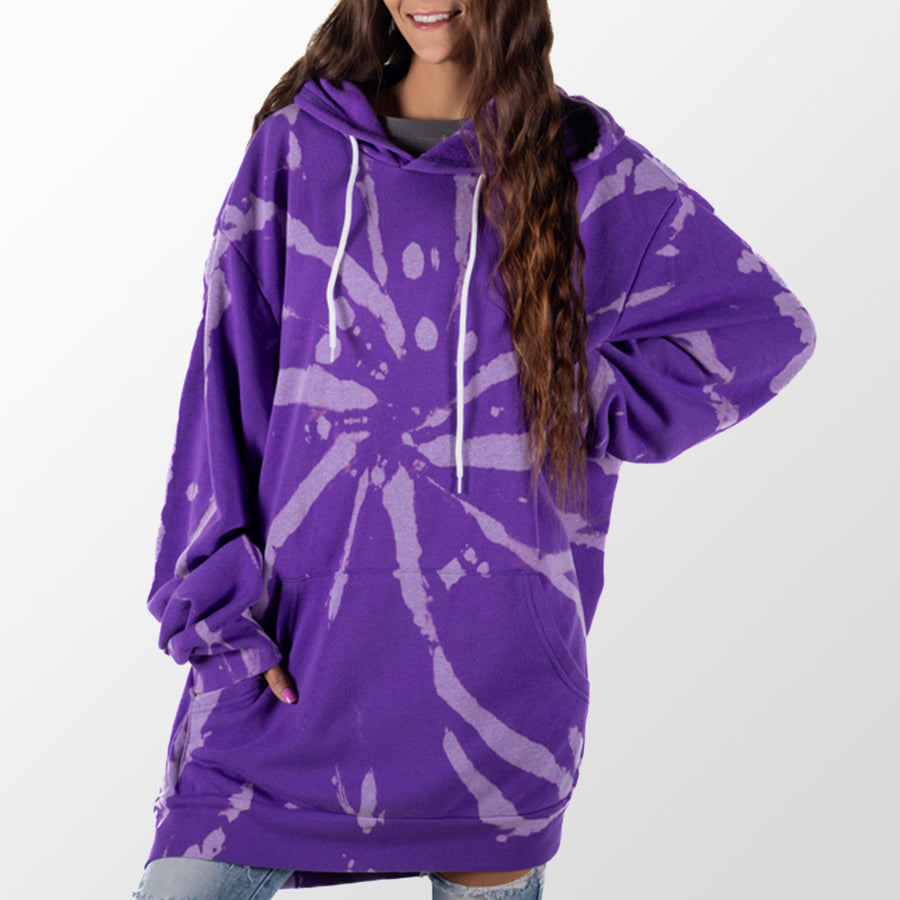 Purple Rose Tie Dye Giant Hoodie - Purple Rose