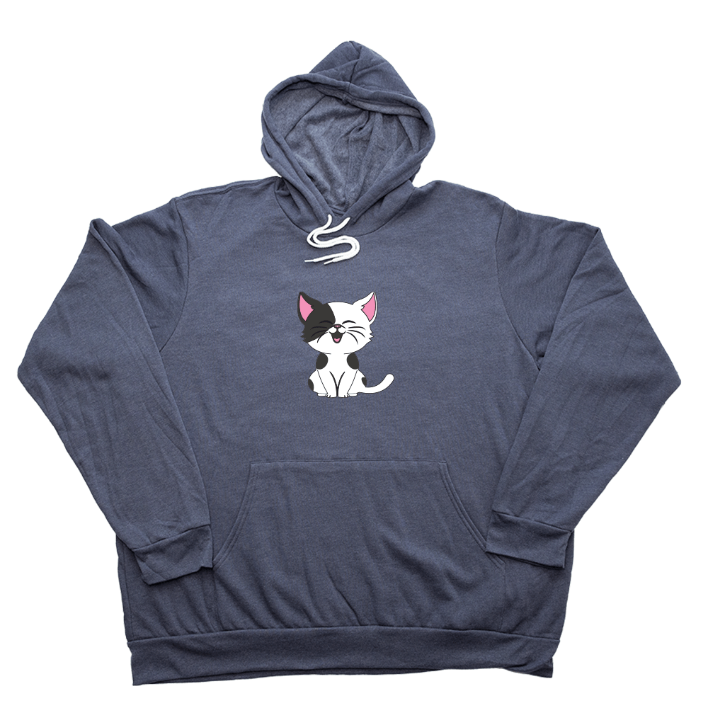 Cartoon Kitty Giant Hoodie - Heather Navy - Giant Hoodies