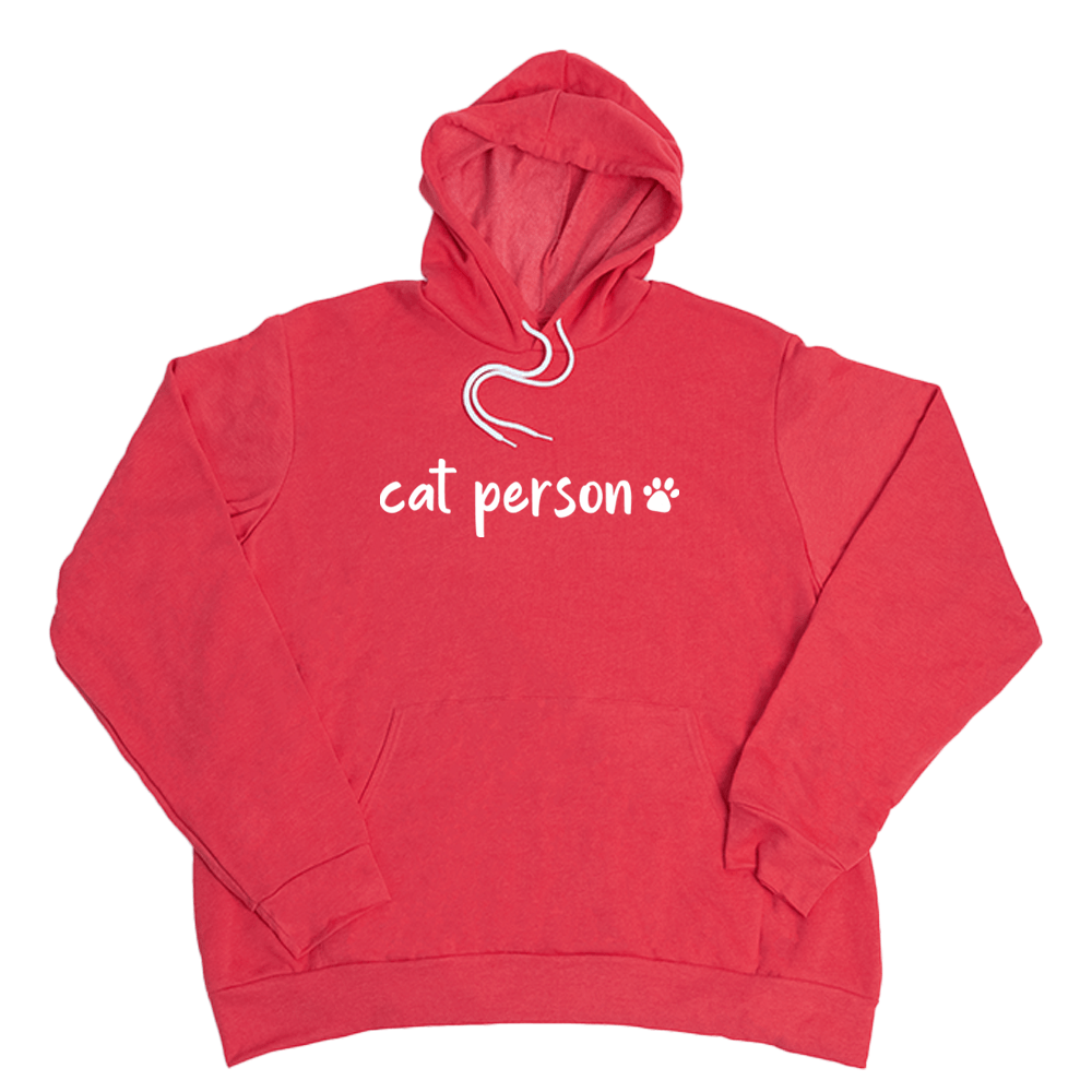 Cat Person Giant Hoodie - Heather Red - Giant Hoodies