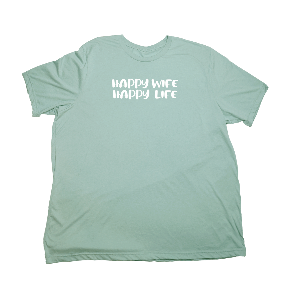 Happy Wife Happy Life Giant Shirt - Pastel Green - Giant Hoodies