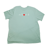Heartbeat Giant Shirt - Pastel Green - Giant Hoodies
