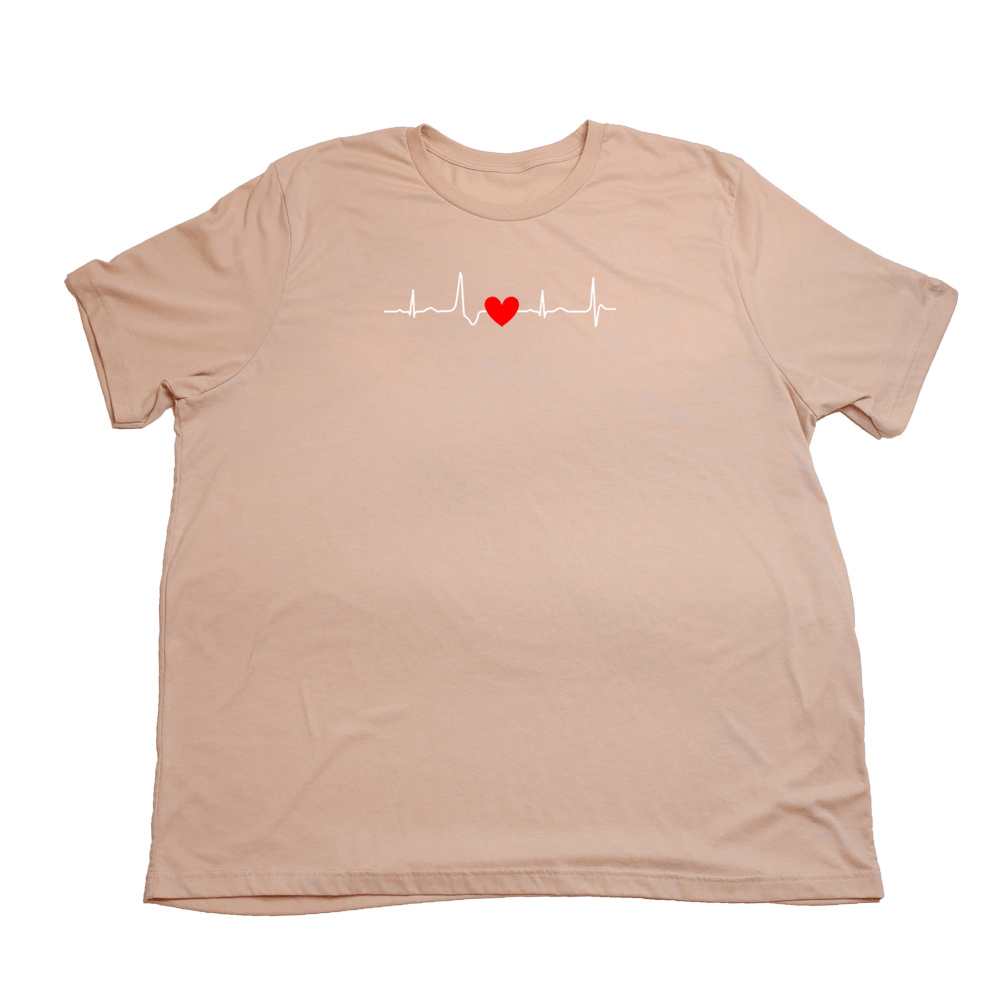 Heartbeat Giant Shirt - Heather Peach - Giant Hoodies