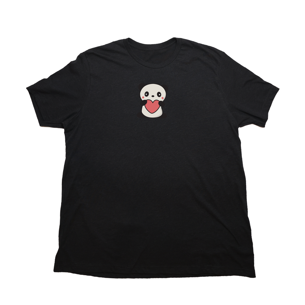 Heather Black Panda Heart Giant Shirt