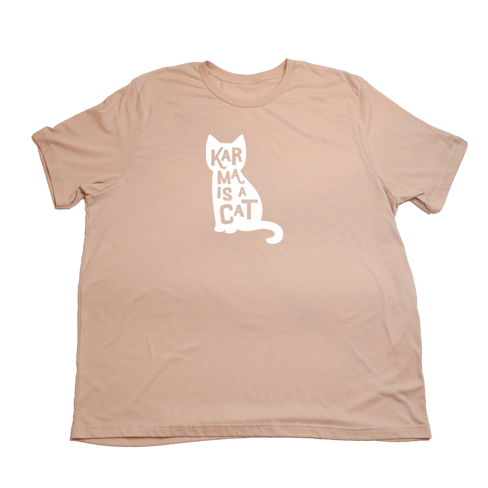 Heather Peach Karma Is A Cat Giant Shirt