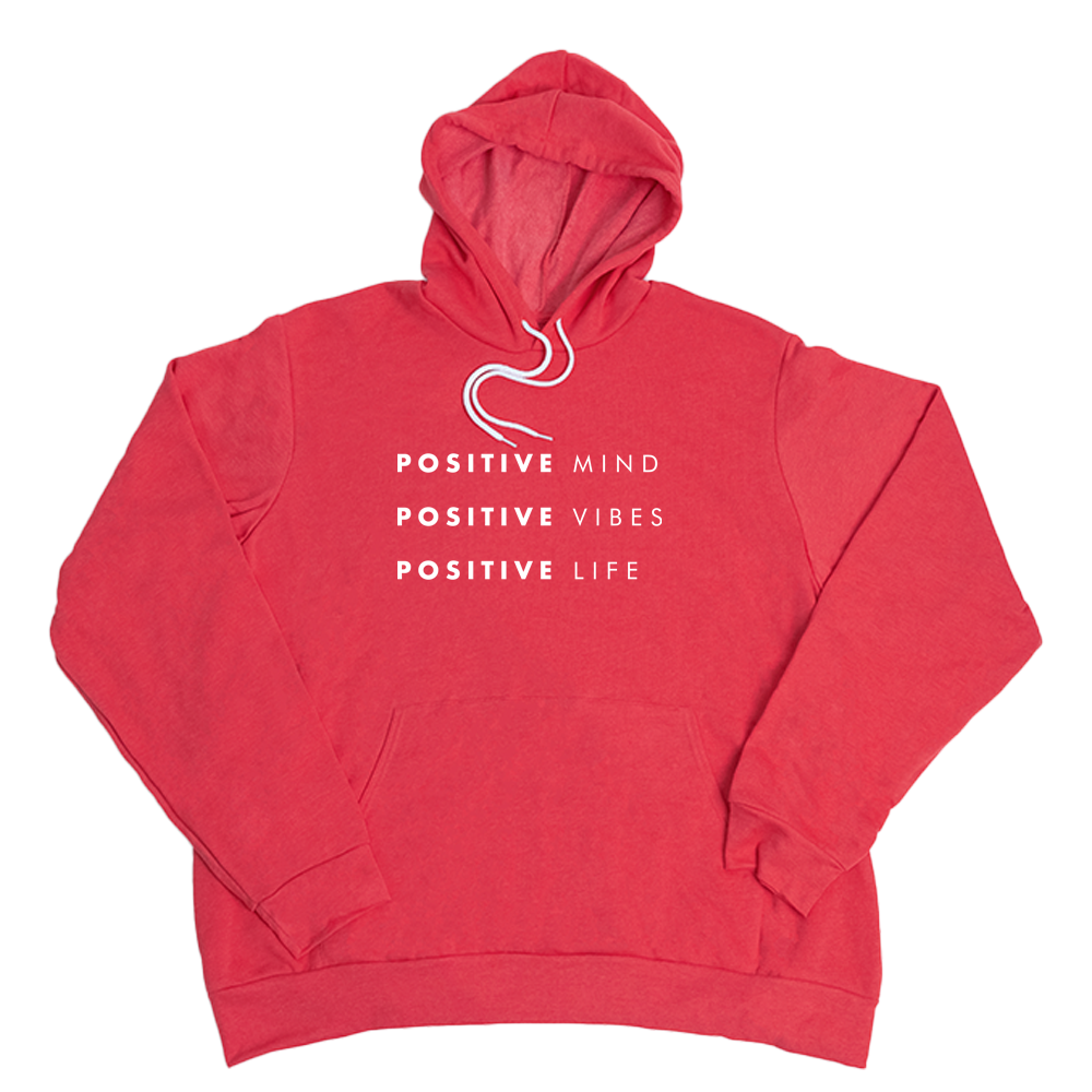 Heather Red Positive Mind Vibes Life Giant Hoodie