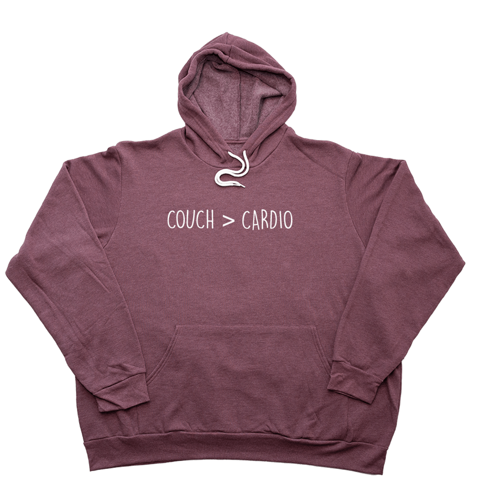 Heather Maroon Couch Over Cardio Giant Hoodie