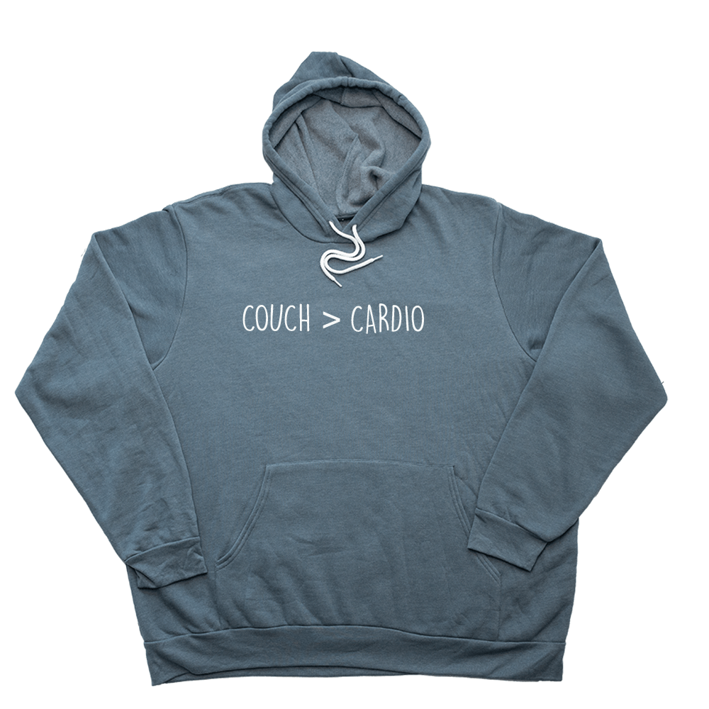 Slate Blue Couch Over Cardio Giant Hoodie