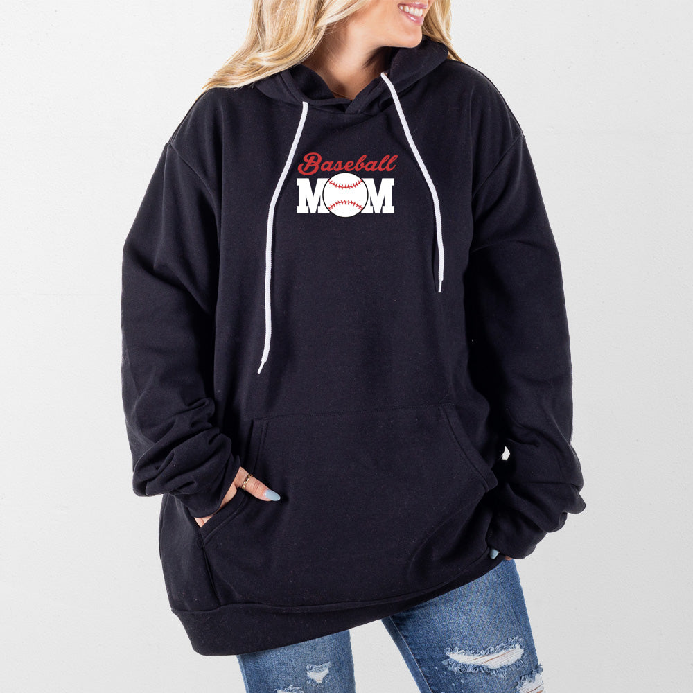 Black Baseball Mom Giant Hoodie