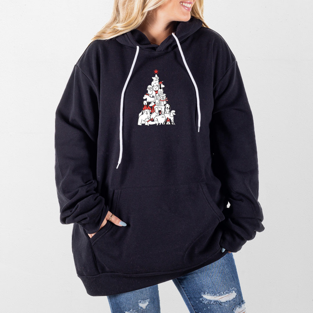 Black Dog Christmas Tree Giant Hoodie