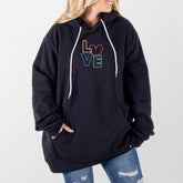 Black Love Outline Giant Hoodie