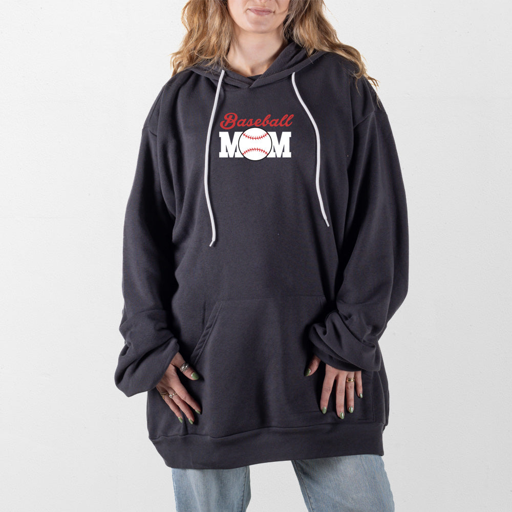 Dark Gray Baseball Mom Giant Hoodie