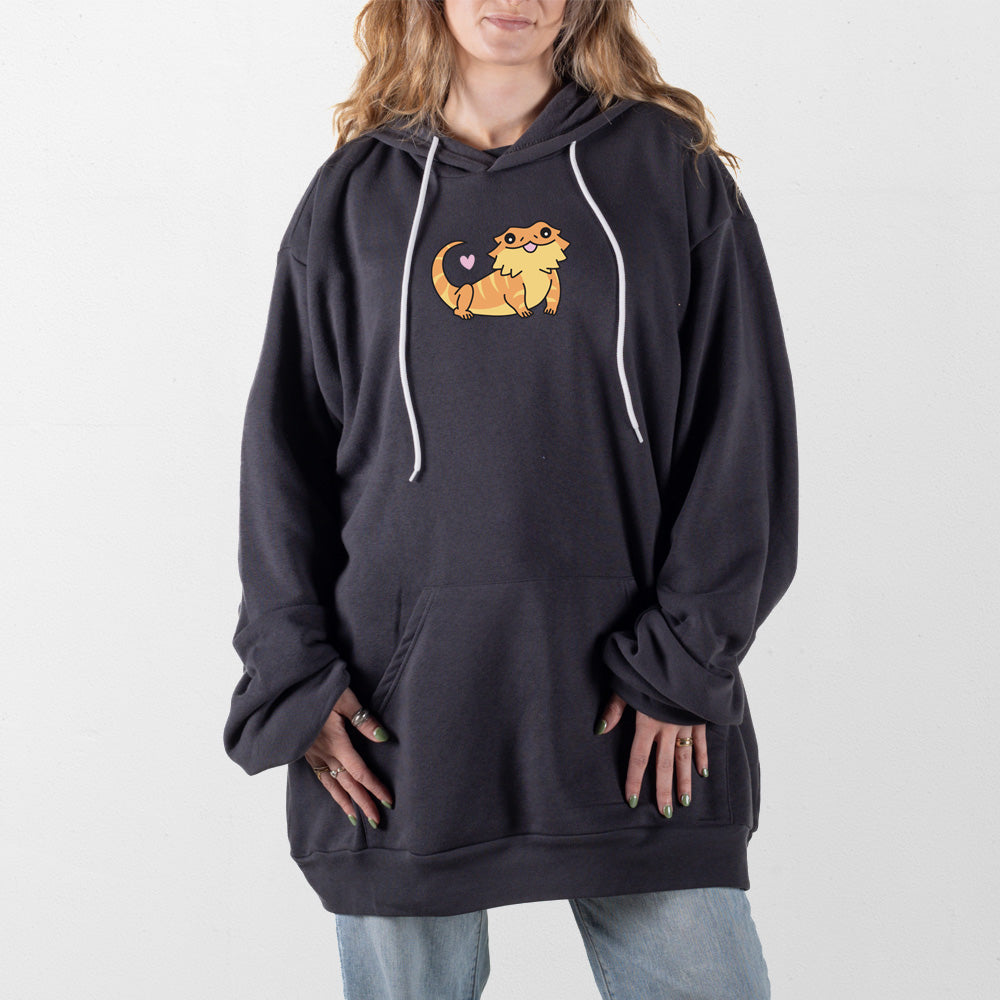 Dark Gray Bearded Dragon Giant Hoodie