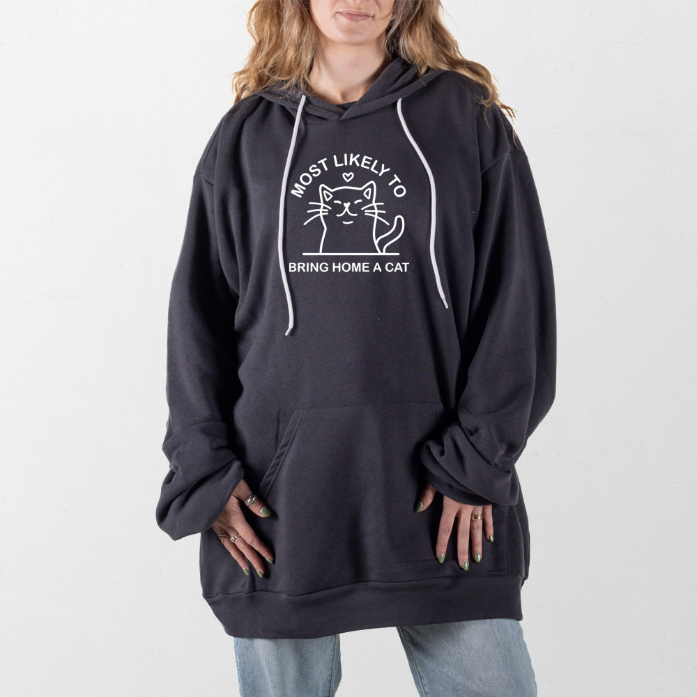 Dark Gray Bring Home a Cat Giant Hoodie