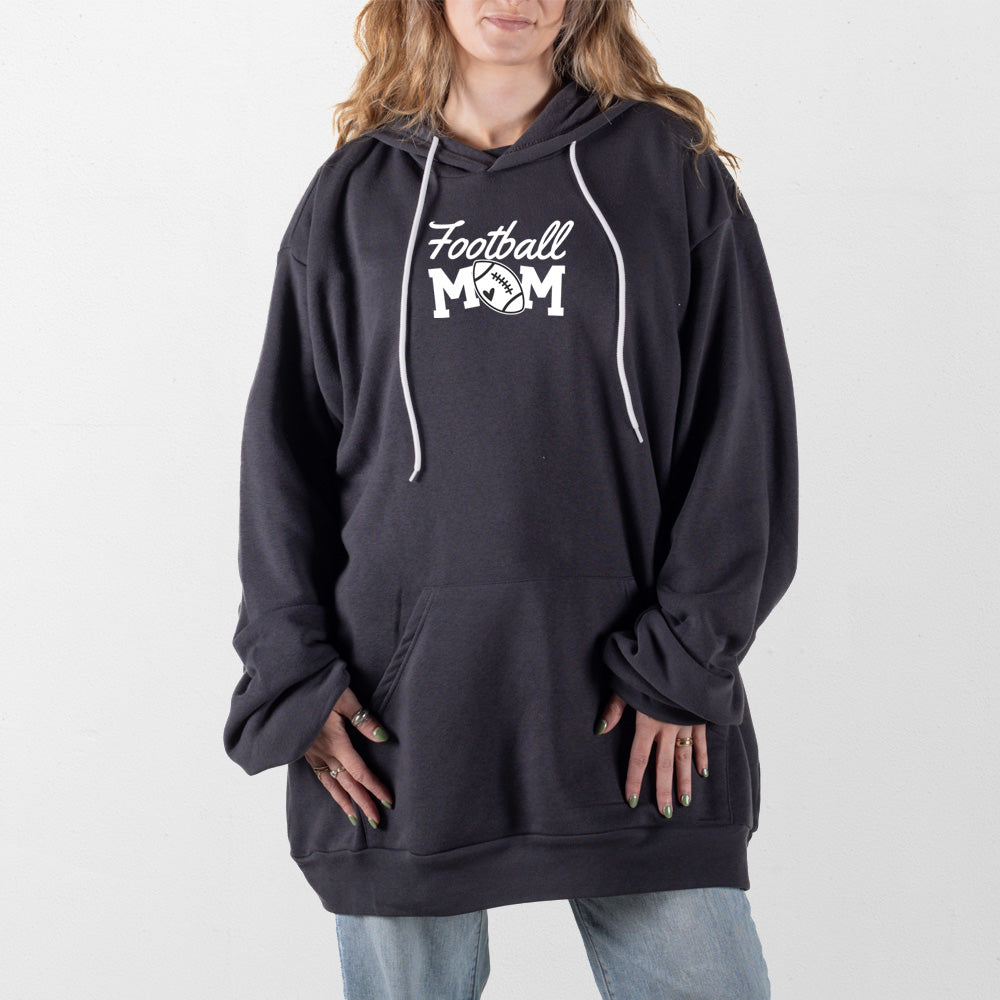 Dark Gray Football Mom Giant Hoodie