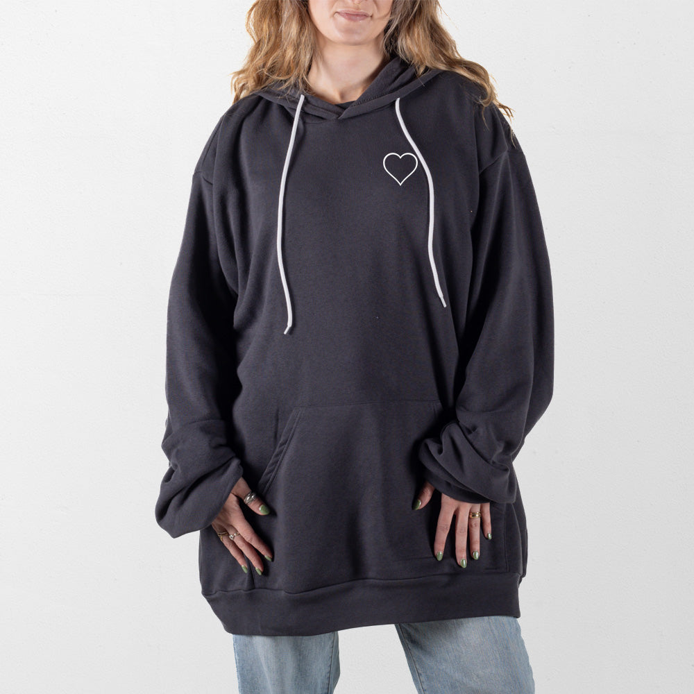 Dark Gray Heart Giant Hoodie