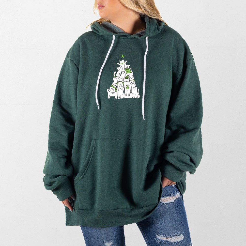 Heather Forest Cat Christmas Tree Giant Hoodie