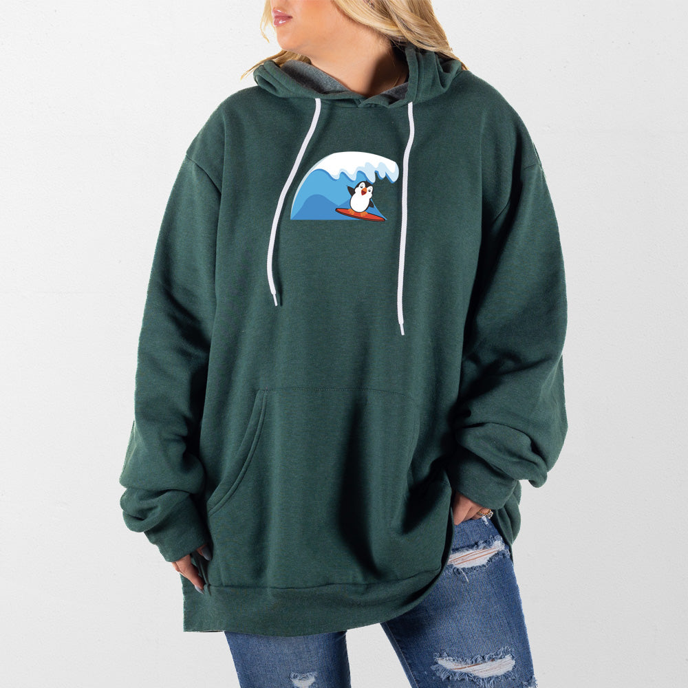 Heather Forest Surf Penguin Giant Hoodie