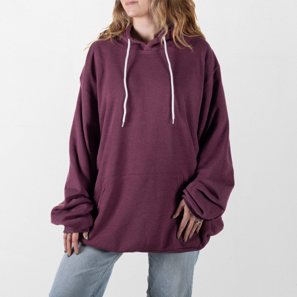 Heather Maroon Blank Giant Hoodie