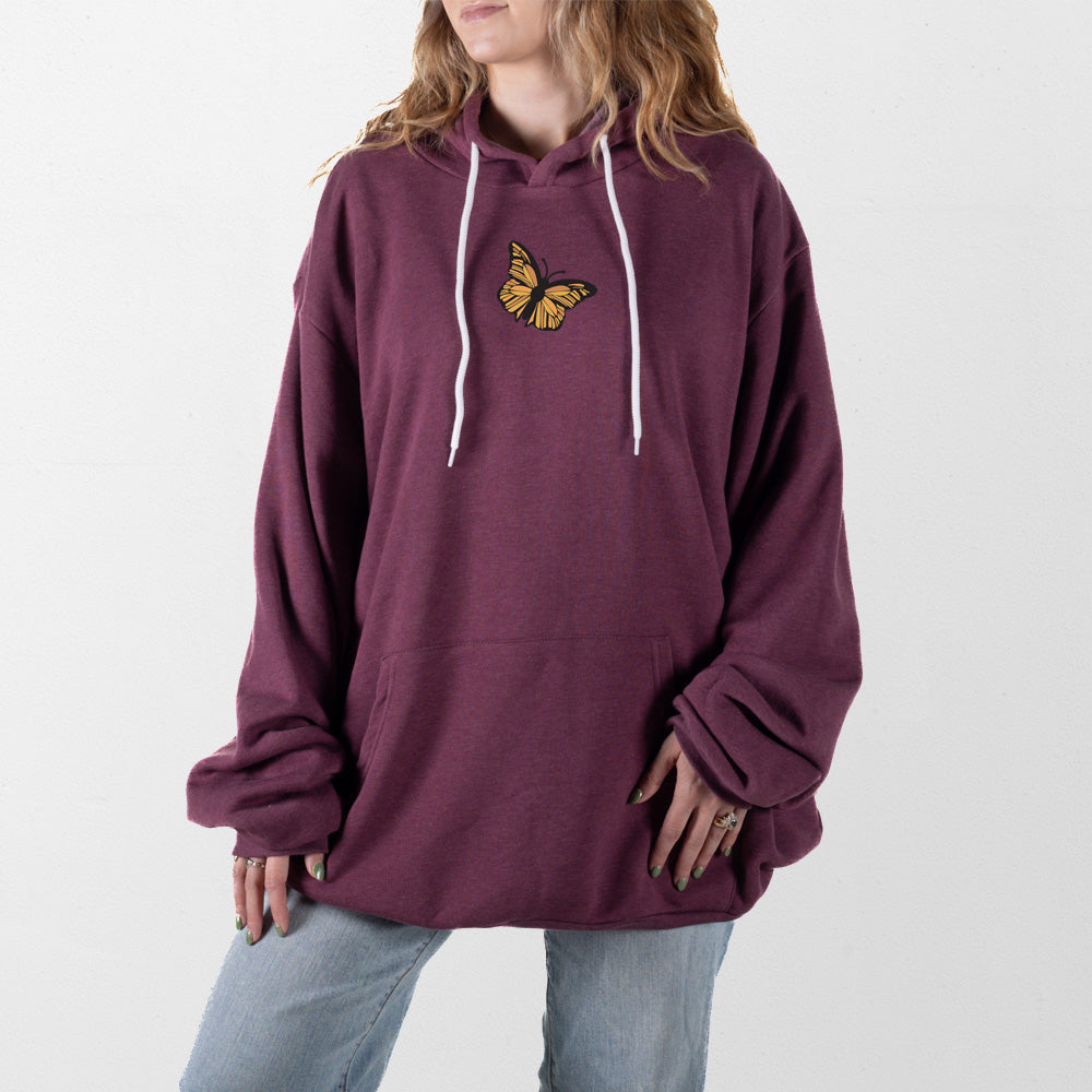 Heather Maroon Colorful Butterfly Giant Hoodie