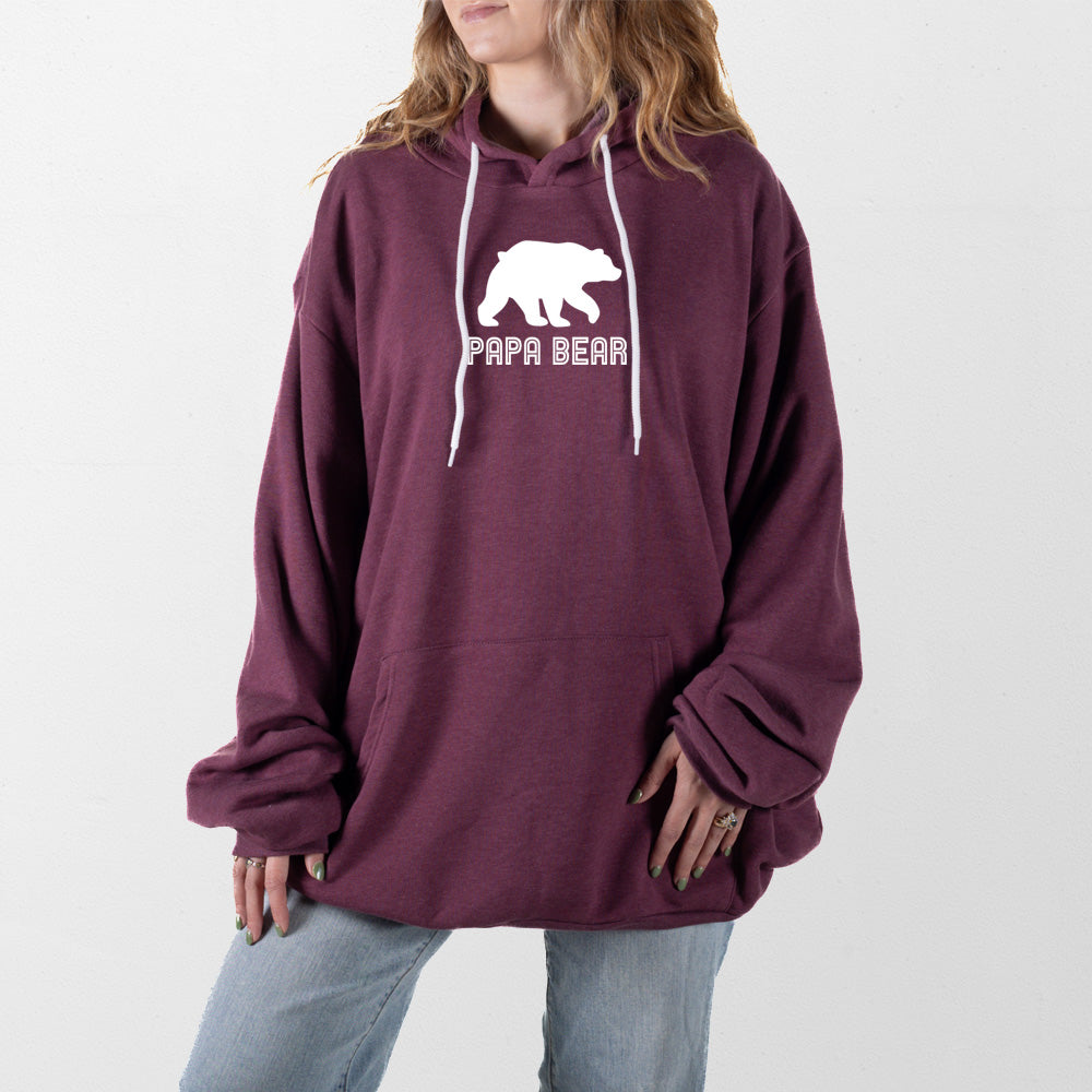 Heather Maroon Papa Bear Giant Hoodie