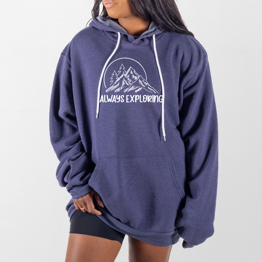 Heather Navy Always Exploring Giant Hoodie