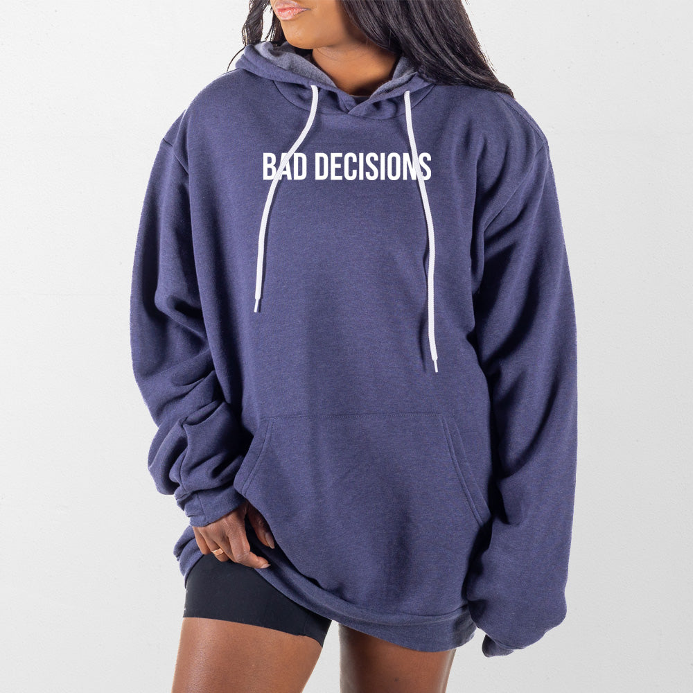 Heather Navy Bad Decisions Giant Hoodie