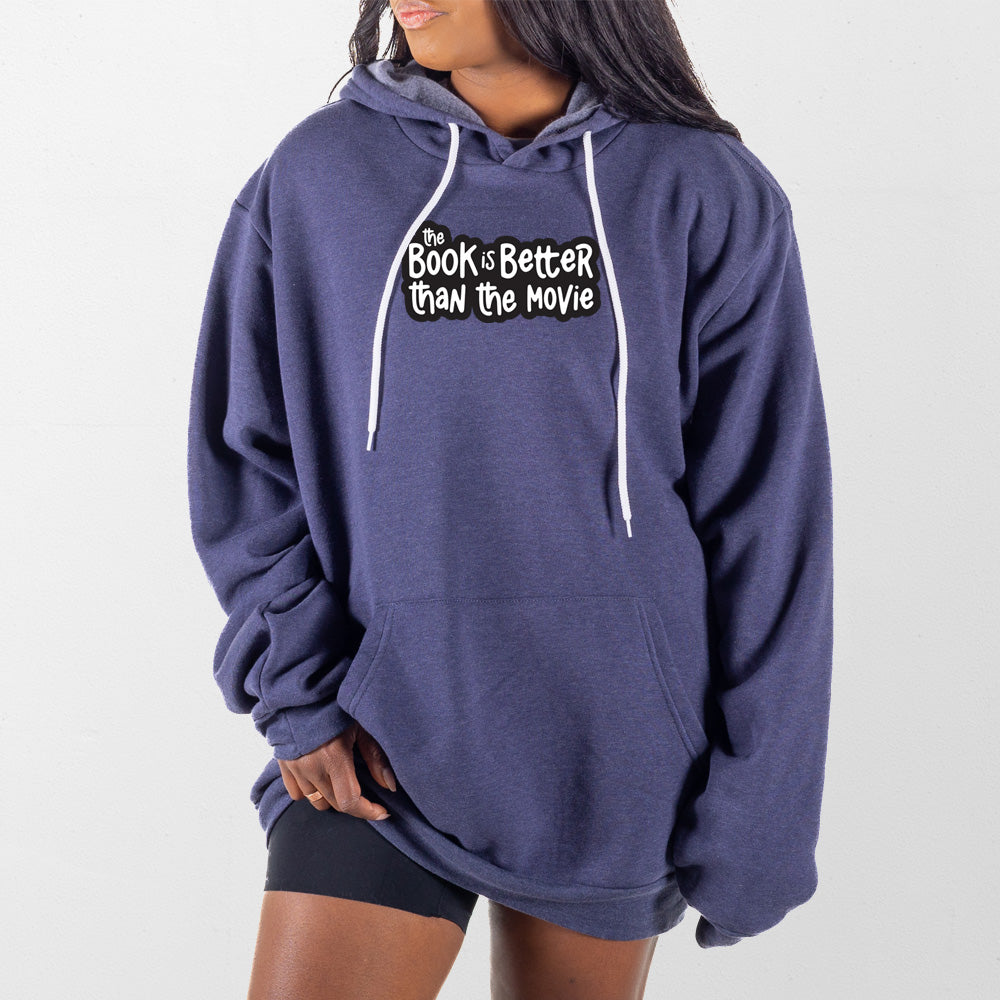 Heather Navy Book is Better Giant Hoodie