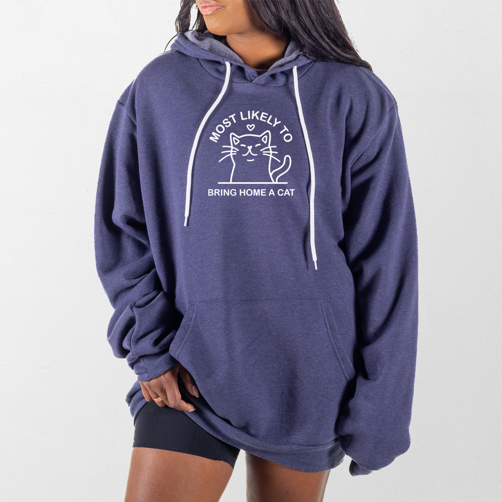 Heather Navy Bring Home a Cat Giant Hoodie