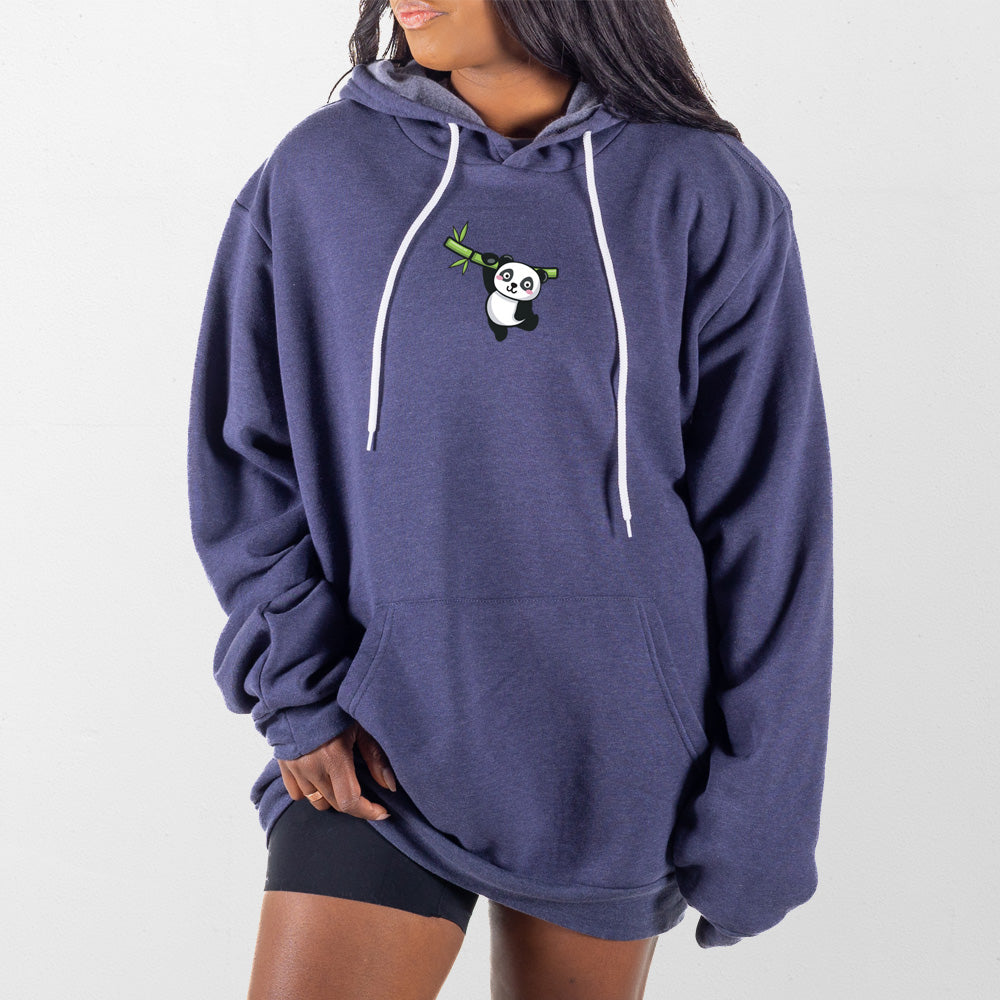 Heather Navy Cartoon Panda Giant Hoodie