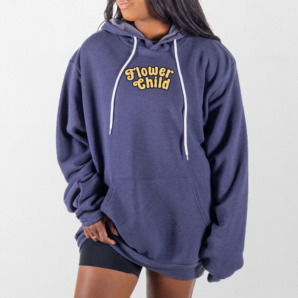 Heather Navy Flower Child Giant Hoodie