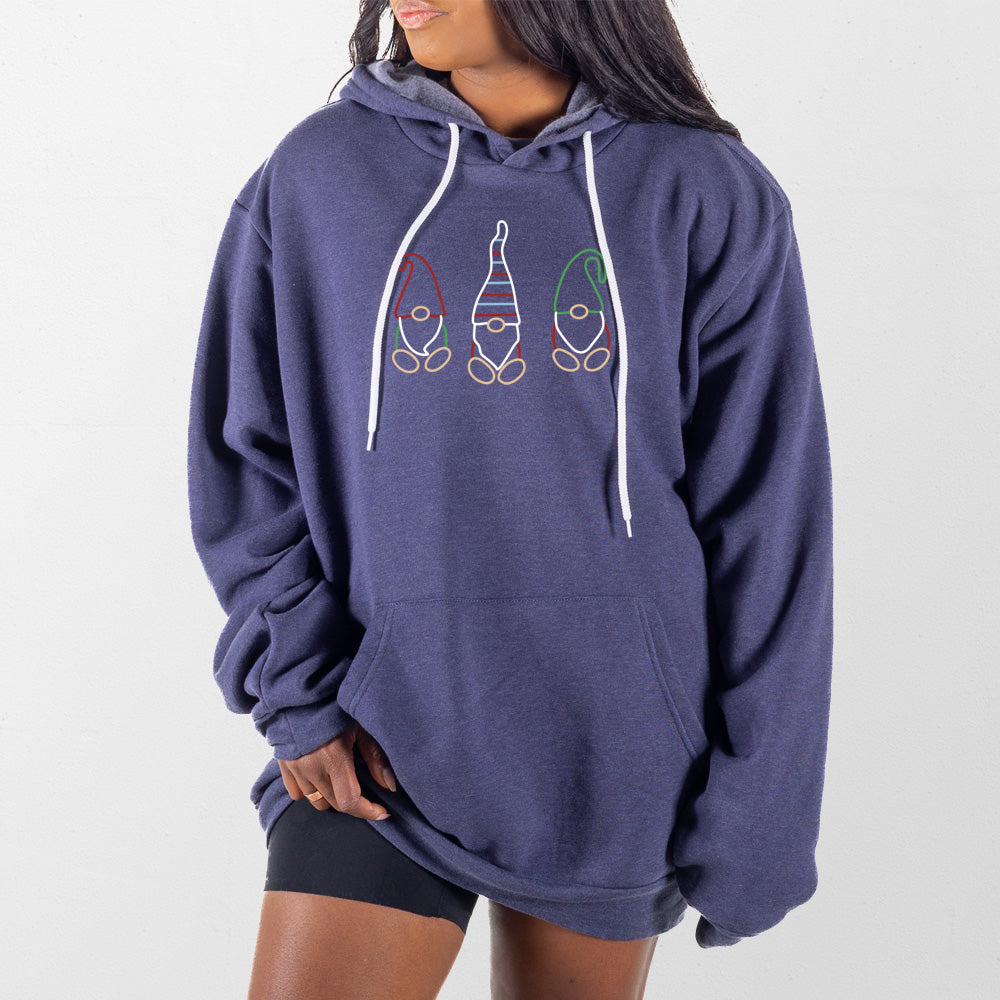 Heather Navy Holiday Gnomes Giant Hoodie