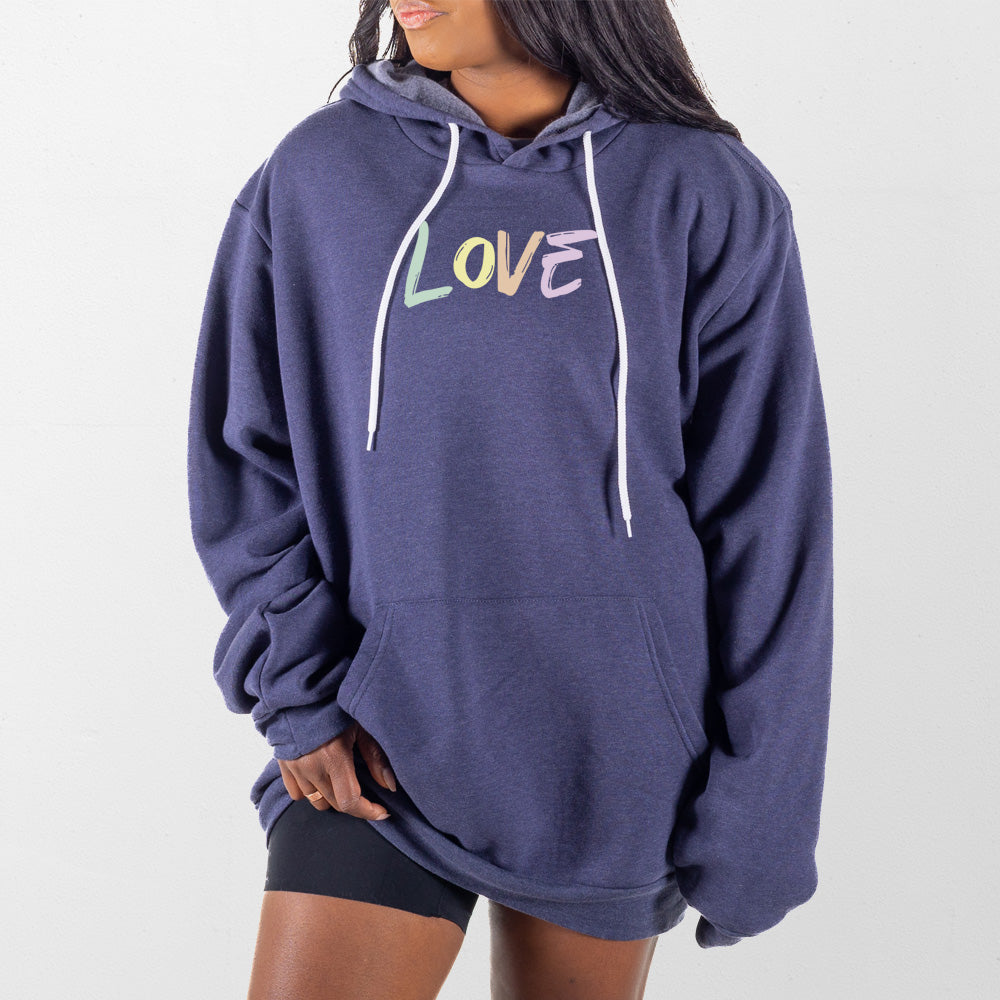 Heather Navy Love Giant Hoodie