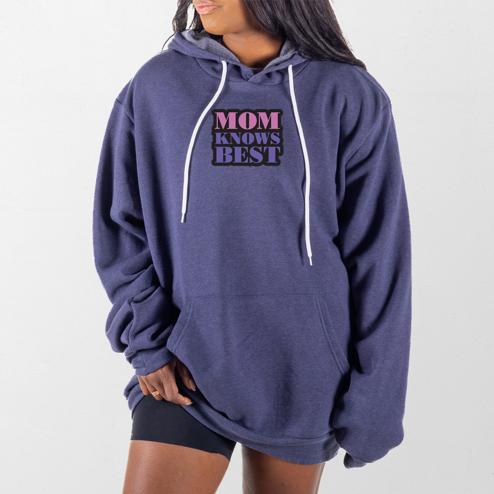 Heather Navy Mom Knows Best Giant Hoodie