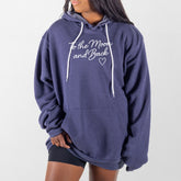 Heather Navy Moon and Back Giant Hoodie