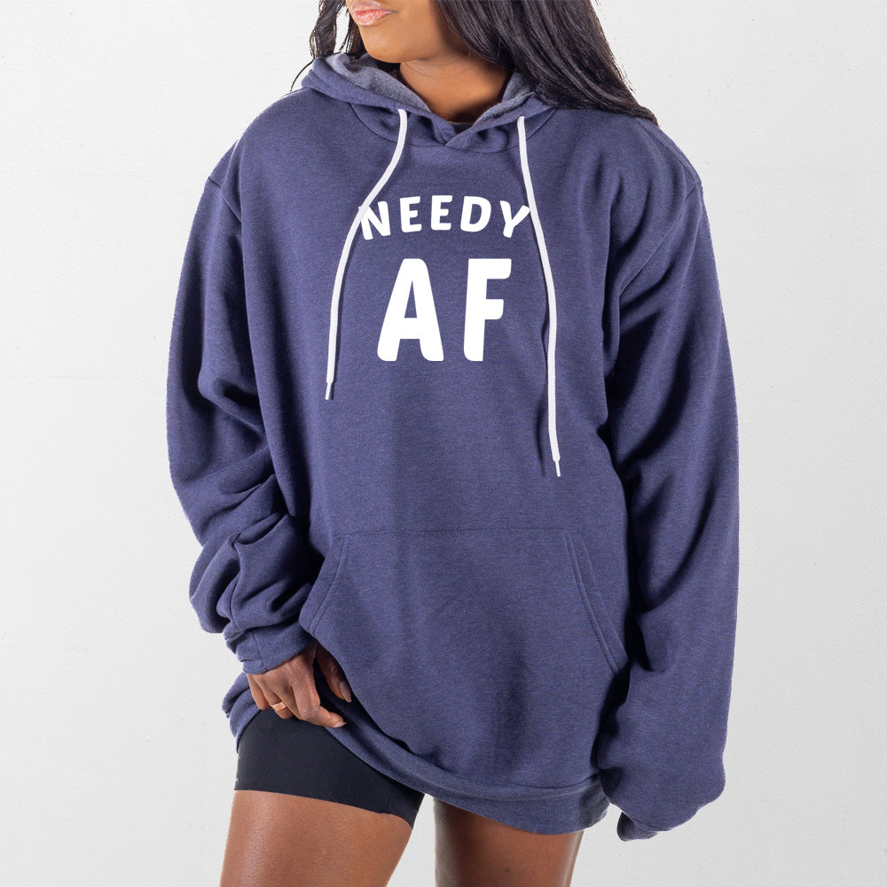 Heather Navy Needy AF Giant Hoodie