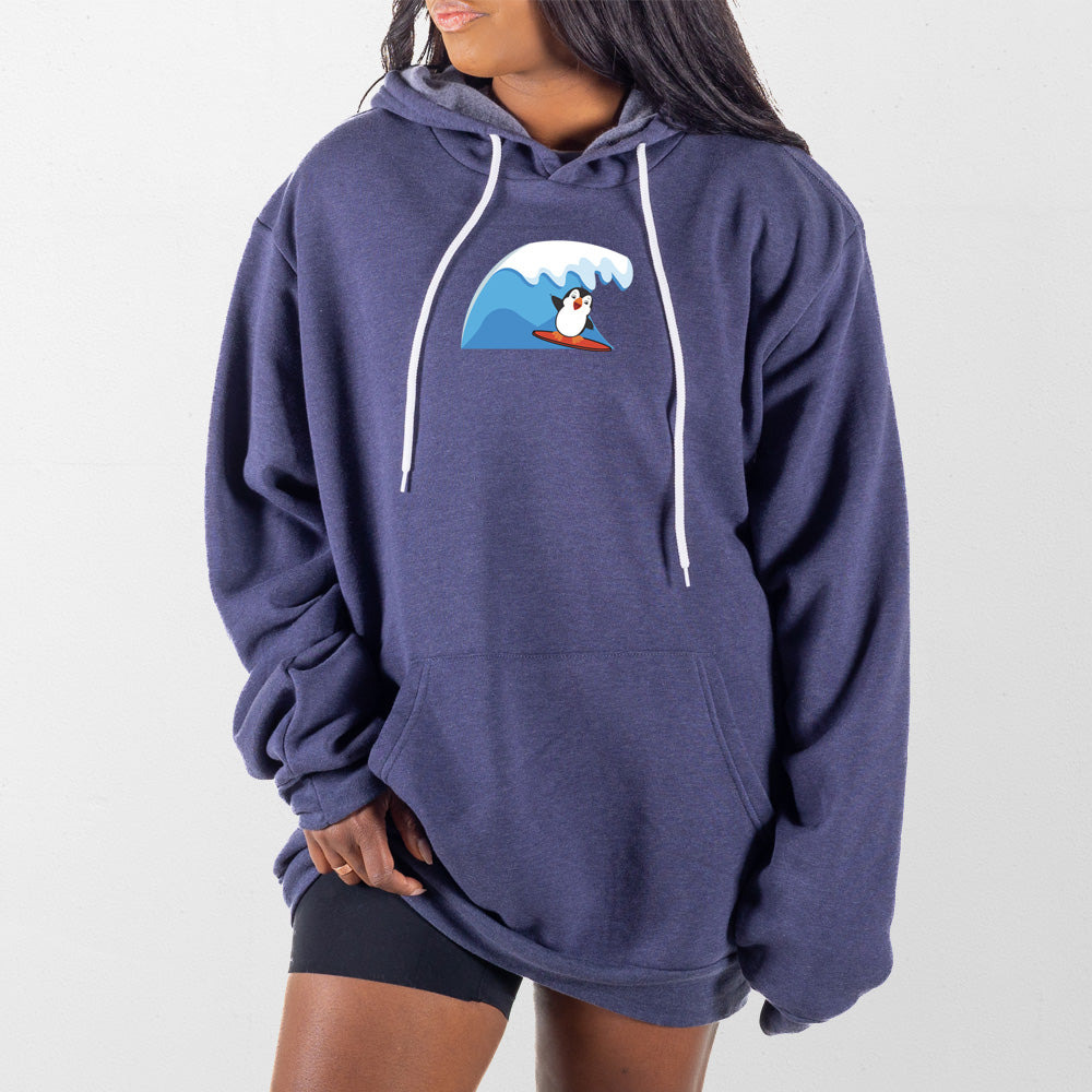 Heather Navy Surf Penguin Giant Hoodie