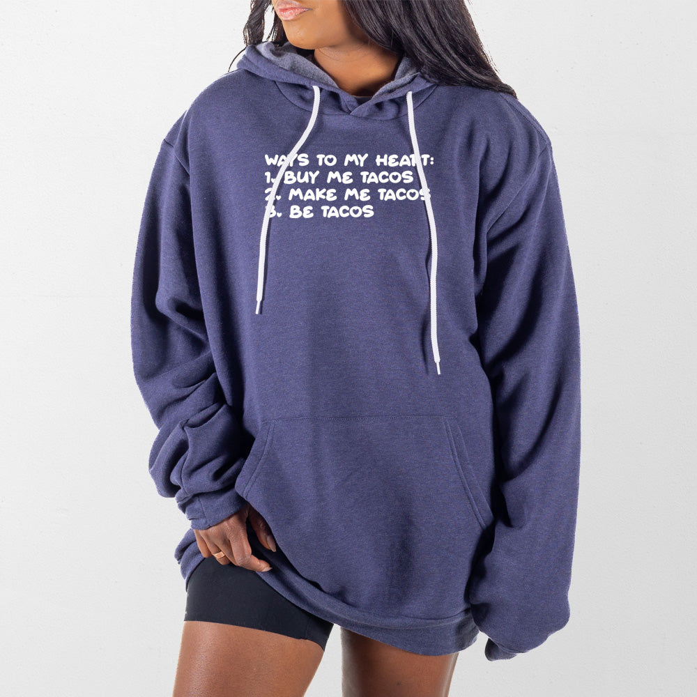 Heather Navy Taco Hearts Giant Hoodie