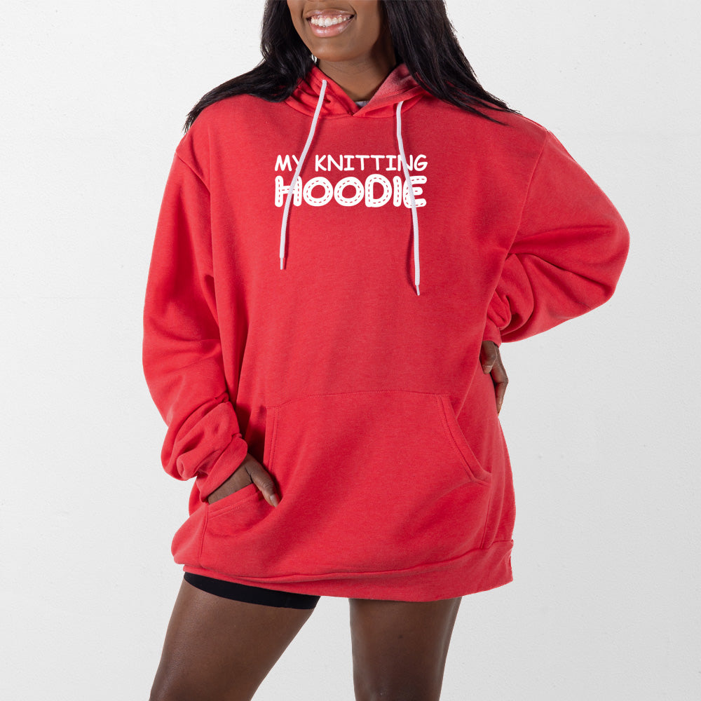 Heather Red My Knitting Hoodie Giant Hoodie