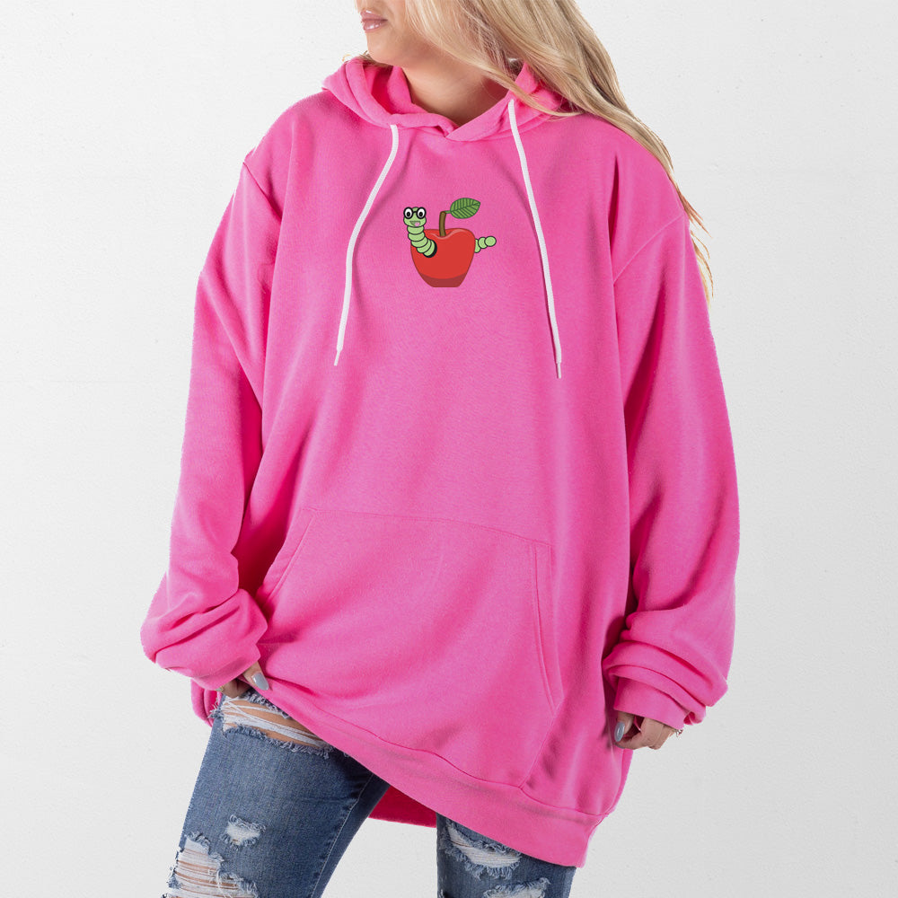 Hot Pink Apple Worm Giant Hoodie