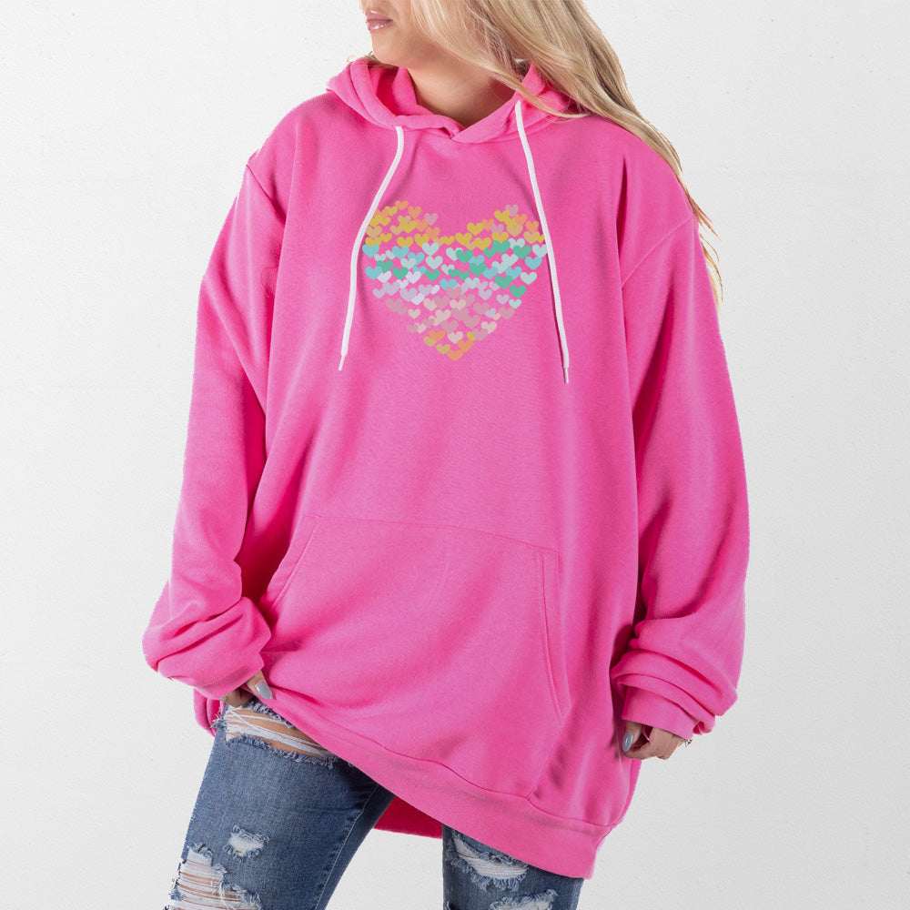 Hot Pink Heart of Hearts Giant Hoodie