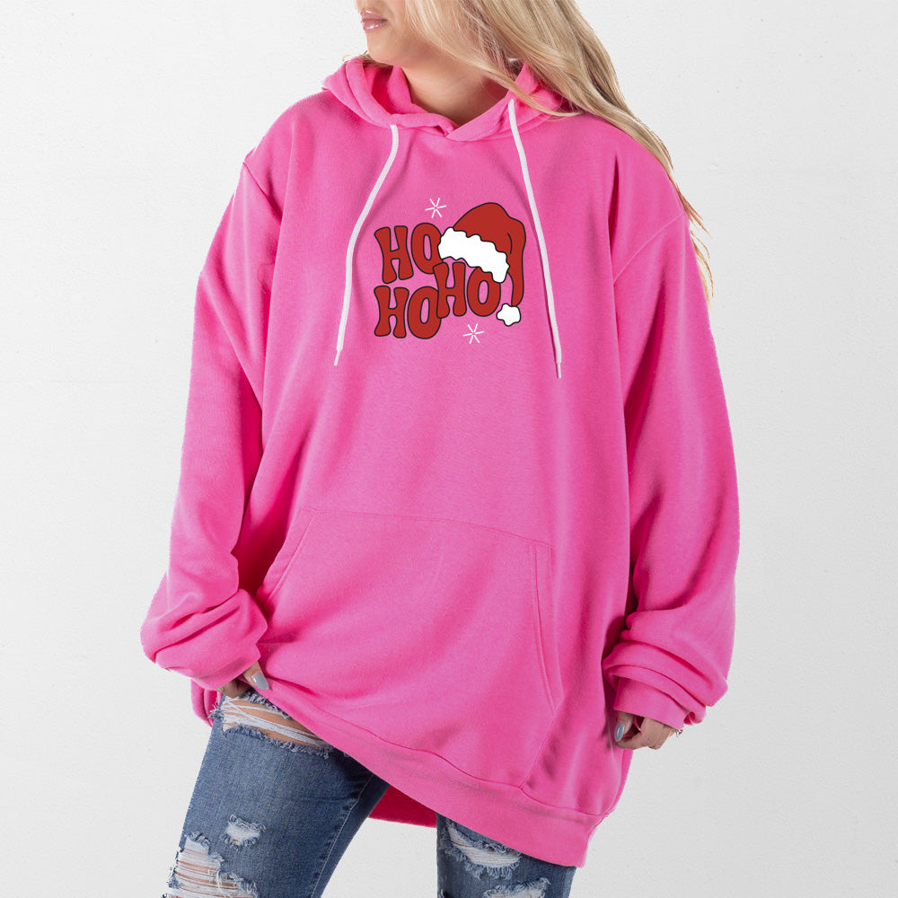 Hot Pink Hohoho Outline Giant Hoodie