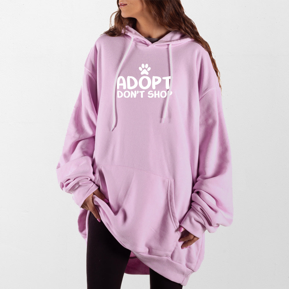 Light Pink Adopt Dont Shop Giant Hoodie